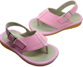 img 2 attached to 👣 Pippa Pink Flip Flop Squeaker Sneakers - Squeaky Shoes for Toddlers with Detachable Squeaker