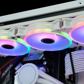 img 1 attached to ⚙️ EZDIY-FAB White Moonlight 120mm RGB PWM Case Fan: Sync with Motherboard, ARGB Computer Fan, Multiple Light Modes - 3 Pack