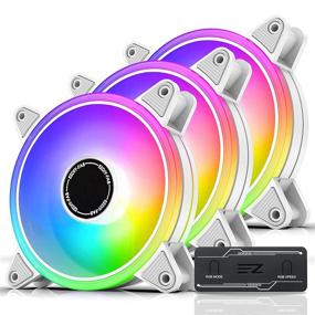img 4 attached to ⚙️ EZDIY-FAB White Moonlight 120mm RGB PWM Case Fan: Sync with Motherboard, ARGB Computer Fan, Multiple Light Modes - 3 Pack