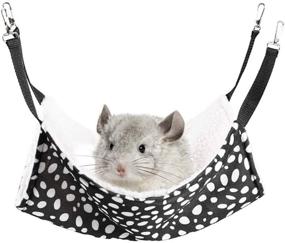 img 2 attached to 🐾 Rolybag Pet Cage Hammock - Soft Plush Bed for Ferret, Guinea Pig, Hamster, Gerbil, Kittens, Cats - Suitable for Pet Cats Cage - Black and White Dot Design