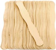 🌳 50 sticks - wavy 8 inch jumbo wood fan handles for weddings (natural) logo