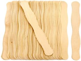 img 2 attached to 🌳 50 Sticks - Wavy 8 Inch Jumbo Wood Fan Handles for Weddings (Natural)