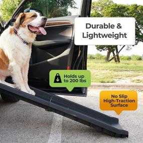 img 3 attached to Alpha Paw Car Ramp: Compact, Foldable, & Lightweight Pet Ramp for Large & Small Dogs - Ideal for SUVs, Cars, & Trucks - Portable & Supports up to 200lbs!