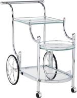 🛒 coaster home furnishings co - сервировочная тележка на колесиках: стильный хром и прозрачные наконечники для удобной мобильности логотип