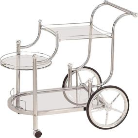img 1 attached to 🛒 Coaster Home Furnishings CO - Сервировочная тележка на колесиках: стильный хром и прозрачные наконечники для удобной мобильности
