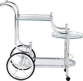 img 3 attached to 🛒 Coaster Home Furnishings CO - Сервировочная тележка на колесиках: стильный хром и прозрачные наконечники для удобной мобильности