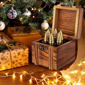 img 1 attached to Chouggo Whiskey Stones Gift Set for Men with Vintage Wooden Case, Stainless Steel Bullet-Shaped Ice Cubes - 6 Pack, Cool Gifts for Men - Birthday and Christmas Gift Ideas