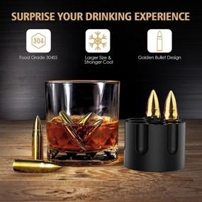 img 3 attached to Chouggo Whiskey Stones Gift Set for Men with Vintage Wooden Case, Stainless Steel Bullet-Shaped Ice Cubes - 6 Pack, Cool Gifts for Men - Birthday and Christmas Gift Ideas