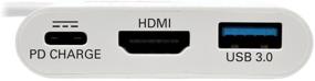 img 3 attached to 🔌 Tripp Lite USB C to HDMI Multiport Video Adapter Converter 1080p with USB-A Hub & USB-C PD Charging, Thunderbolt 3 Compatible, USB Type C, USB-C, USB Type-C (U444-06N-HU-C), White - Enhanced Connectivity and Charging Solution