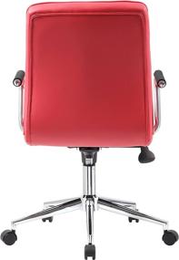 img 2 attached to 💺 Enhance Your Workspace with the Boss Office Products Modern Office Chair: Traditional Style, Red Upholstery and Chrome Arms