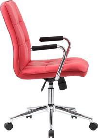 img 3 attached to 💺 Enhance Your Workspace with the Boss Office Products Modern Office Chair: Traditional Style, Red Upholstery and Chrome Arms