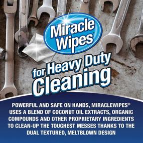 img 1 attached to 🧼 MiracleWipes for Heavy Duty Cleaning - All Purpose Cleaner for Kitchens, Bathrooms, Countertops, Hands, Indoors, Outdoors - Removes Grease, Grime, Crayon, Dirt & More - Cleaning Supplies - 120 Count