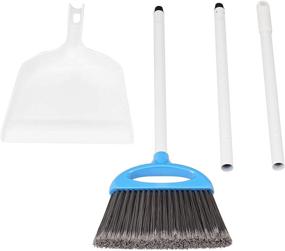 img 2 attached to AmazonBasics Dustpan Broom Blue White