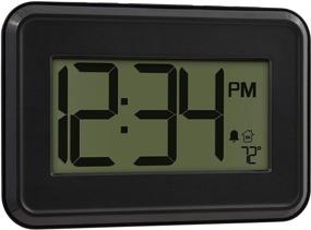 img 2 attached to Black Digital Wall Clock with Temperature & Countdown Timer - La Crosse Technology 513-113