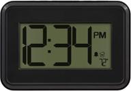 black digital wall clock with temperature & countdown timer - la crosse technology 513-113 logo