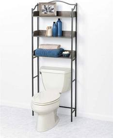 img 3 attached to 🏠 Driftwood Grey/Pewter 3-Tier Bathroom Spacesaver: Zenna Home Over-The-Toilet