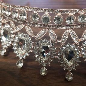 img 1 attached to 👑 Weddingtopia Crystal Rose Gold Wedding Tiara Set - Stunning Rhinestone Necklace, Earring, and Bridal Tiara Crown with Side Combs