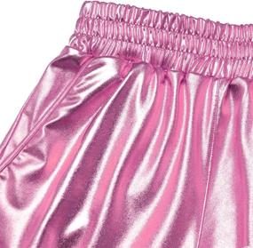 img 3 attached to 🌟 Mirawise Girls Metallic Shorts: Shimmering Hot Pants for Sparkly Dance Outfits - Short Pants