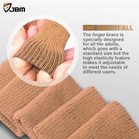 img 1 attached to 🖐️ JBM Adult Finger Brace Splint Sleeve Thumb Support Protector – Soft, Comfortable & Breathable Finger Splints for Sports & Fitness Activities (Brown)