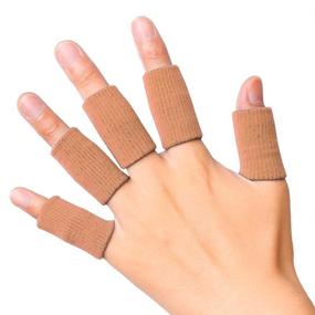 img 4 attached to 🖐️ JBM Adult Finger Brace Splint Sleeve Thumb Support Protector – Soft, Comfortable & Breathable Finger Splints for Sports & Fitness Activities (Brown)