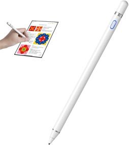 img 4 attached to 🖊️ ORIbox Stylus Pen for iPad, Digital Pencil - Ultra Fine Point, Universal for iPhone/iPad Pro/Mini/Air/Android/Microsoft/Surface and Other Touch Screens - Smooth Precision Capacitive Pen in E-White