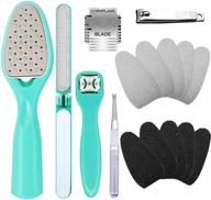 👣 get soft and smooth feet with grembeb pedicure kit - 8pcs stainless steel foot callus remover, rasp tool, shaver, nail clipper, and more - for professional and home care logo