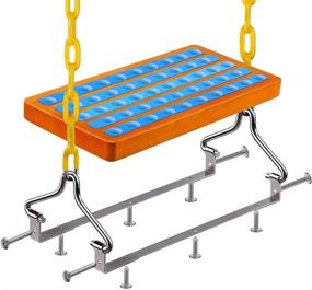 img 2 attached to SELEWARE 17.5-inch X 8.2-inch Non-Slip Wooden Swing Seat - Hanging Wooden Tree Swing Seat with 65-inch Metal Chain, Plastic Coated and Snap Hook - Swing Set for Adults and Kids - Indoor and Outdoor Playground, Backyard - Blue