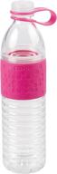🚰 wilton copco hydra reusable tritan water bottle: leak-proof lid, non-slip sleeve, 20 oz pink logo