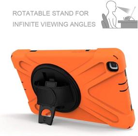 img 1 attached to 🔶 ZenRich Galaxy Tab A 8.0 Case (2019): 360° Rotatable Kickstand, Hand Strap, and Shoulder Strap - Heavy Duty Shockproof Case for Samsung Galaxy Tab A 8.0 SM-T290/T295/T297 (Orange)