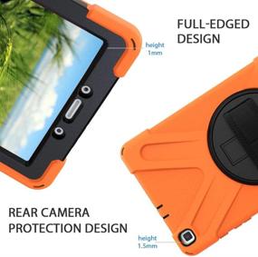 img 2 attached to 🔶 ZenRich Galaxy Tab A 8.0 Case (2019): 360° Rotatable Kickstand, Hand Strap, and Shoulder Strap - Heavy Duty Shockproof Case for Samsung Galaxy Tab A 8.0 SM-T290/T295/T297 (Orange)