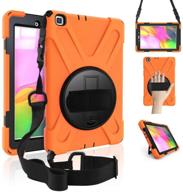 🔶 zenrich galaxy tab a 8.0 case (2019): 360° rotatable kickstand, hand strap, and shoulder strap - heavy duty shockproof case for samsung galaxy tab a 8.0 sm-t290/t295/t297 (orange) logo