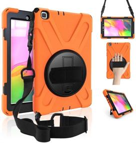 img 4 attached to 🔶 ZenRich Galaxy Tab A 8.0 Case (2019): 360° Rotatable Kickstand, Hand Strap, and Shoulder Strap - Heavy Duty Shockproof Case for Samsung Galaxy Tab A 8.0 SM-T290/T295/T297 (Orange)