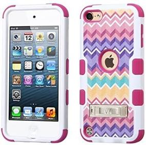 img 1 attached to 📱 Wydan Совместимый чехол для iPod Touch 7-го, 6-го и 5-го поколения - TUFF Chevron чехол с кикстендом, ударопрочный гибридный желатиновый чехол для Apple