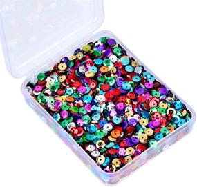 img 4 attached to 🎨 Whaline 20,000 Pcs Bulk Loose Sequins Round Cup Sequins Iridescent Spangles Flat Beads with Storage Box for Crafts, Sewing, Slime, Wedding, Christmas DIY Arts Crafts, 80 Grams, 6 mm" - Bulk 20,000 Pcs Whaline Loose Sequins for Crafts, Sewing, Slime, Wedding, Christmas DIY Arts and Crafts with Storage Box - Iridescent Spangles, Flat Beads, 80 Grams, 6 mm