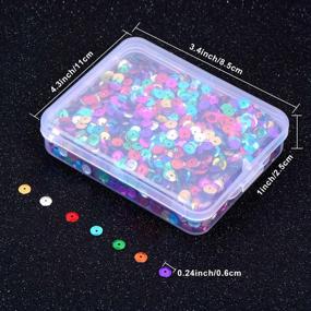 img 3 attached to 🎨 Whaline 20,000 Pcs Bulk Loose Sequins Round Cup Sequins Iridescent Spangles Flat Beads with Storage Box for Crafts, Sewing, Slime, Wedding, Christmas DIY Arts Crafts, 80 Grams, 6 mm" - Bulk 20,000 Pcs Whaline Loose Sequins for Crafts, Sewing, Slime, Wedding, Christmas DIY Arts and Crafts with Storage Box - Iridescent Spangles, Flat Beads, 80 Grams, 6 mm