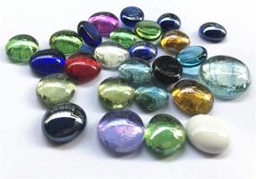 img 2 attached to 🔮 Liying Shop Glass Gem Stone, 2 Lbs Flat Marbles Pebbles for Vase Fillers, Table Scatter, Aquarium Fish Tank, Party Decoration, Crystal Rocks - Multi-Color, Approx 180 Pieces