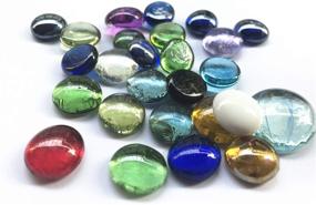 img 4 attached to 🔮 Liying Shop Glass Gem Stone, 2 Lbs Flat Marbles Pebbles for Vase Fillers, Table Scatter, Aquarium Fish Tank, Party Decoration, Crystal Rocks - Multi-Color, Approx 180 Pieces