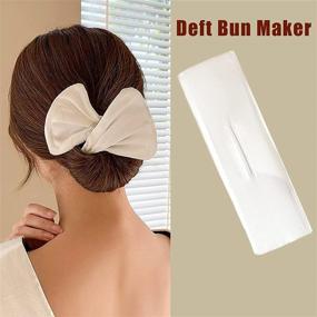 img 2 attached to 🎀 Set of 6 Hair Bun Makers for Women and Girls - Easy DIY Donut Bun Maker with Fast Cloth Magic Clip - Create Perfect French Twist Buns (3 Black, 3 White)