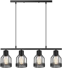 img 4 attached to 💡 Modern Industrial Kitchen Island Chandelier: 4-Light Pendant Lighting Fixture with Paint Finish Cage Lampshade