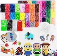 🎨 leiosagn 3d perler beads craft kit for kids/adults - 14000 pcs, 48 vibrant colors, 91+ patterns, 3 pegboards, 5 ironing papers, tweezers - compatible with perler beads logo