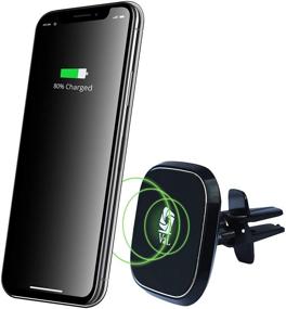 img 4 attached to 🔌 VaLTec Wireless Charger – Premium Fast-Charging Magnetic Car Mount with Phone Holder for Samsung/iPhone/QI-Enabled Devices