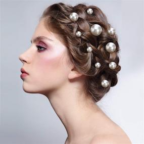 img 3 attached to Stylish 40 Packs Pearl Hair Pins Combo for Elegant Wedding Hairdos - Mix Sizes Ideal for Brides and Bridesmaids