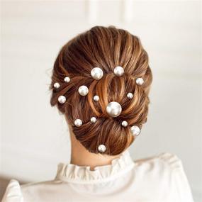 img 2 attached to Stylish 40 Packs Pearl Hair Pins Combo for Elegant Wedding Hairdos - Mix Sizes Ideal for Brides and Bridesmaids