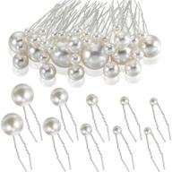 stylish 40 packs pearl hair pins combo for elegant wedding hairdos - mix sizes ideal for brides and bridesmaids logo