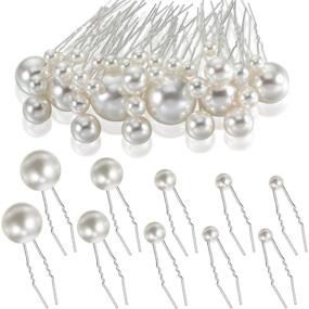 img 4 attached to Stylish 40 Packs Pearl Hair Pins Combo for Elegant Wedding Hairdos - Mix Sizes Ideal for Brides and Bridesmaids