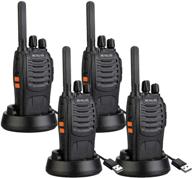 retevis h-777 long range 2 way radio walkie talkies, rechargeable usb, license-free, led flashlight, emergency alarm - 4 pack logo