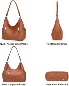 img 2 attached to OVER EARTH Genuine Leather Purses and Handbags: Stylish Hobo Shoulder Bag for Women – Crossbody Bags Medium