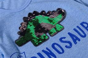 img 1 attached to Dino-mite! Little Kids' Flip Sequin Dinosaur Shirt: Cool Cotton T-Rex Tee for Trendy Toddlers