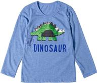 dino-mite! little kids' flip sequin dinosaur shirt: cool cotton t-rex tee for trendy toddlers logo