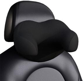 img 4 attached to Black Ergonomic Memory Foam Car Seat Headrest Pillow for Neck, Shoulder, and Head Support – Ideal for Home, Work, and Car Sleep & Rest